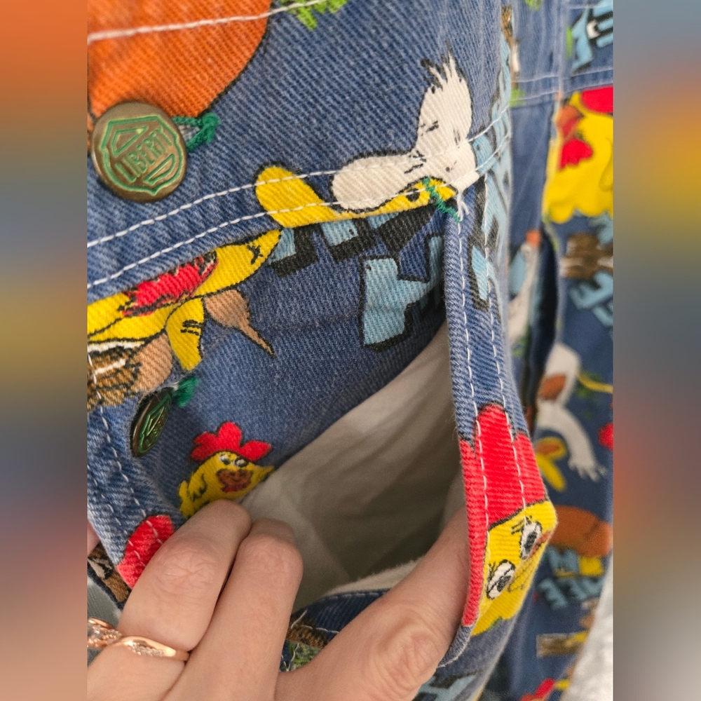 Vintage RARE 1970s Liberty "HEE HAW" Print Denim Overalls - Picture 7 of 15